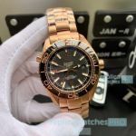Best Copy Omega Seamaster Planet Ocean GMT Black Dial Rose Gold Case Watch